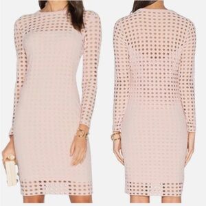 T BY ALEXANDER WANG Cut-out Jersey Dress Blush Pink Long Sleeve